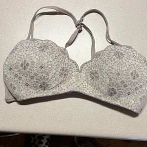 Aerie Floral Lace Bra -Gray